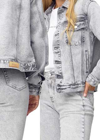 Lysegrå dame Jeans jakker